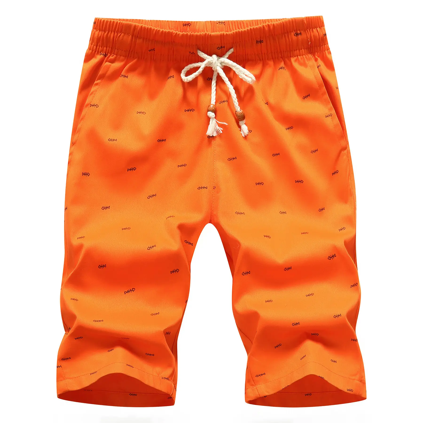 Men Navy Blue Fish Bone Shorts Summer Casual Large - Image 10
