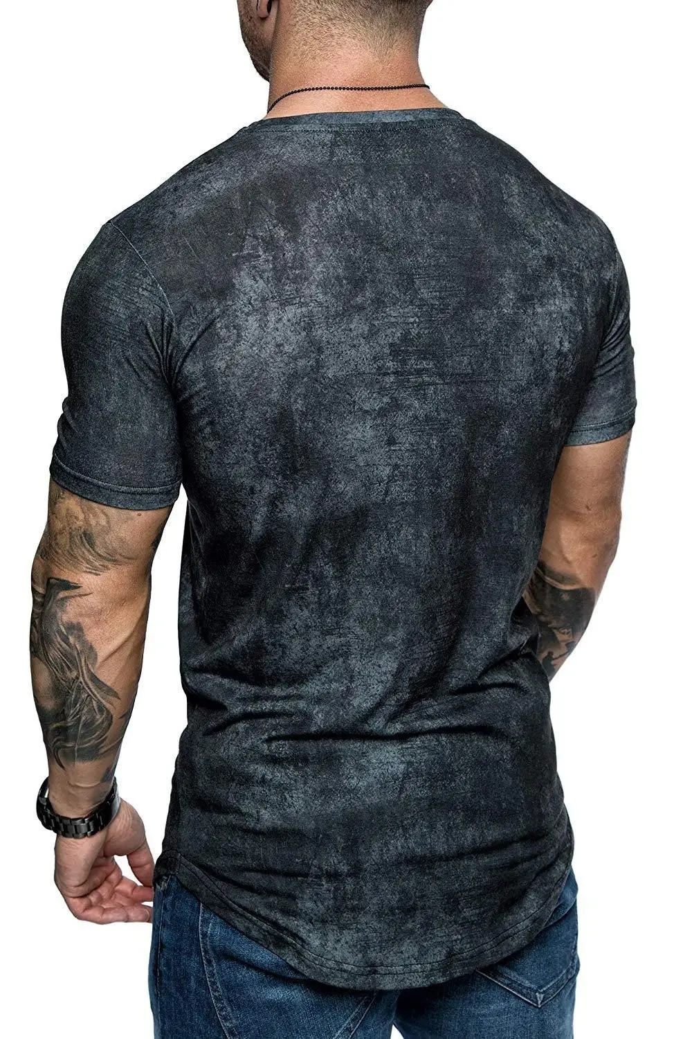 Men 3D Printed Long Sleeve T-Shirt Red Slim Fit — feature 5