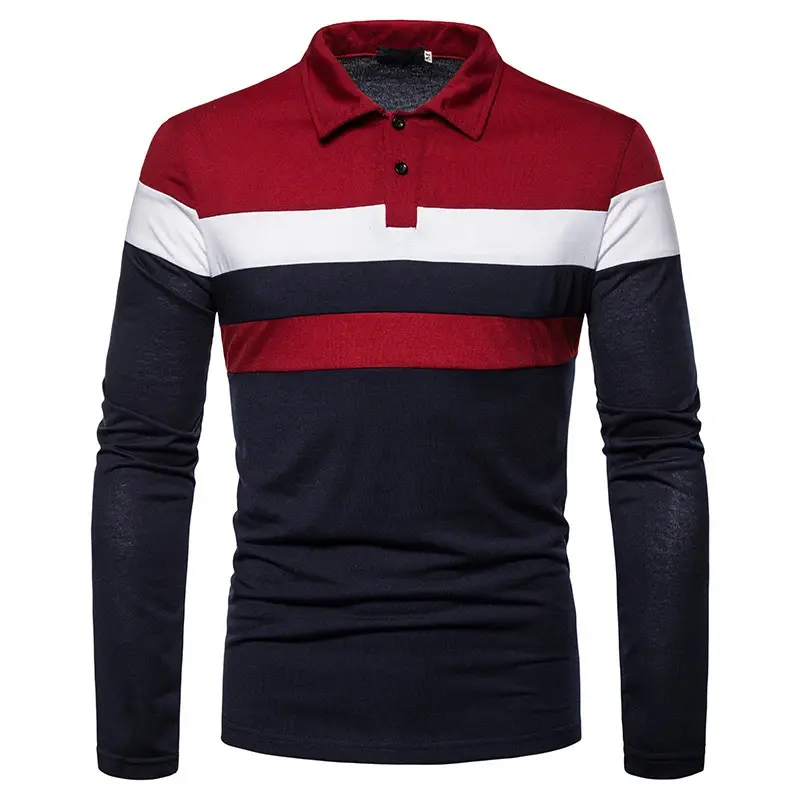 Men 3D Printed Long Sleeve T-Shirt Red Slim Fit