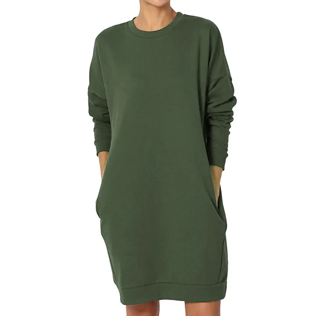 Women's Black Sweatshirt Pullover Long Sleeve Casual Wear - Image 4