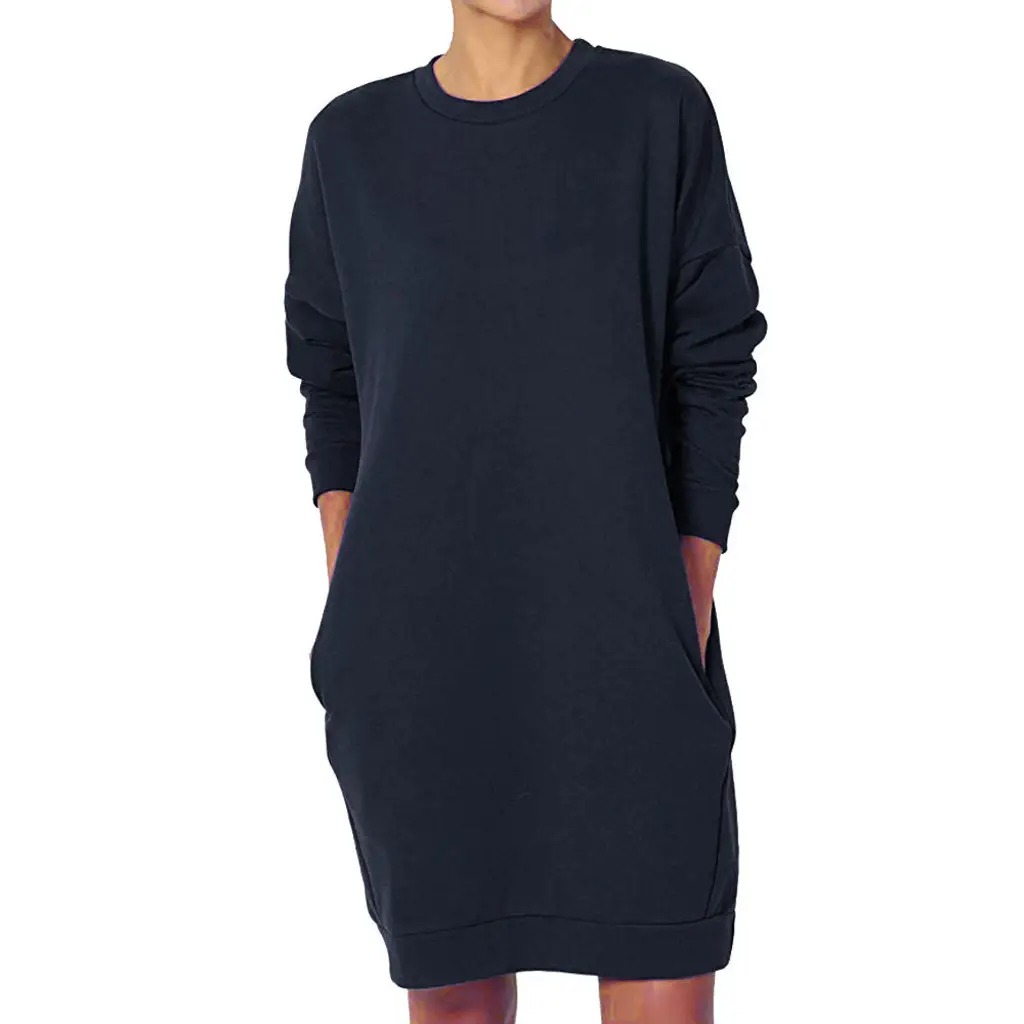 Women's Black Sweatshirt Pullover Long Sleeve Casual Wear - Image 5
