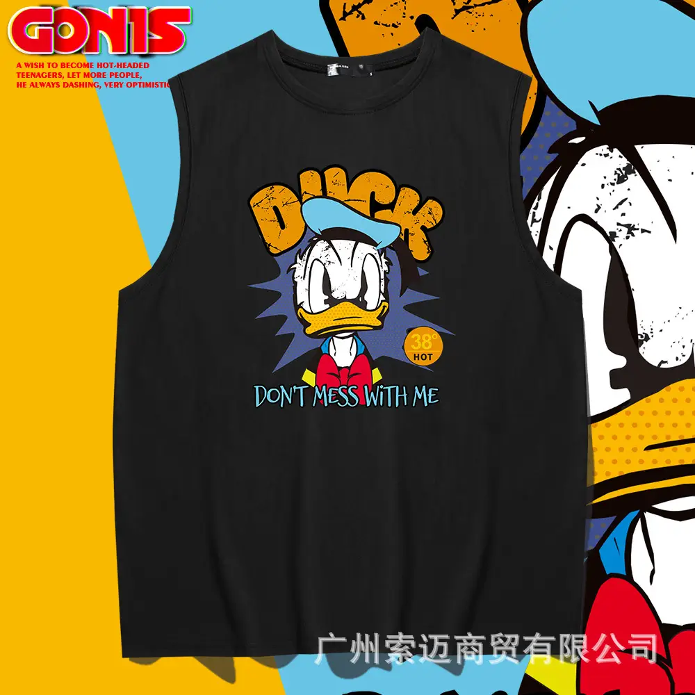 Men's Blue Donald Duck Sleeveless Cotton Vest - Image 8
