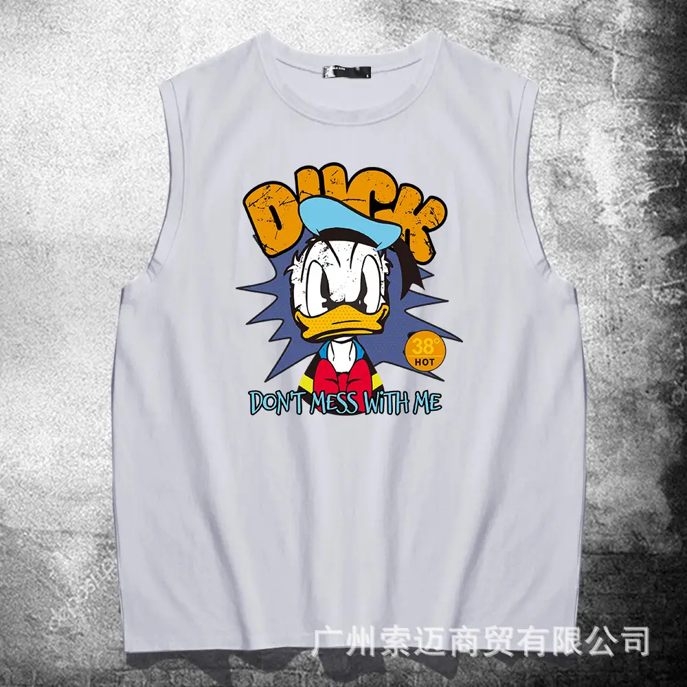 Men's Blue Donald Duck Sleeveless Cotton Vest - Image 2