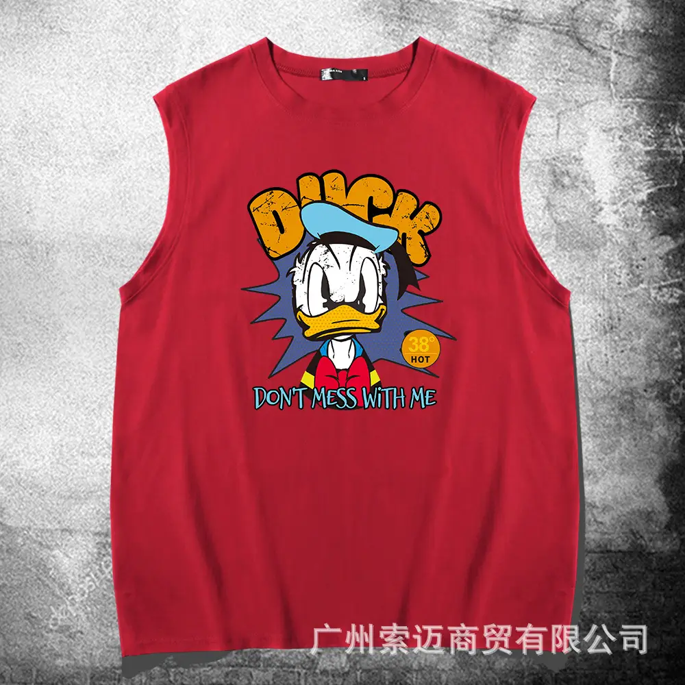 Men's Blue Donald Duck Sleeveless Cotton Vest - Image 4