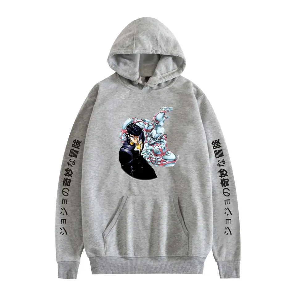 Anime Hooded Vests Gray with Jotaro Design - Image 14