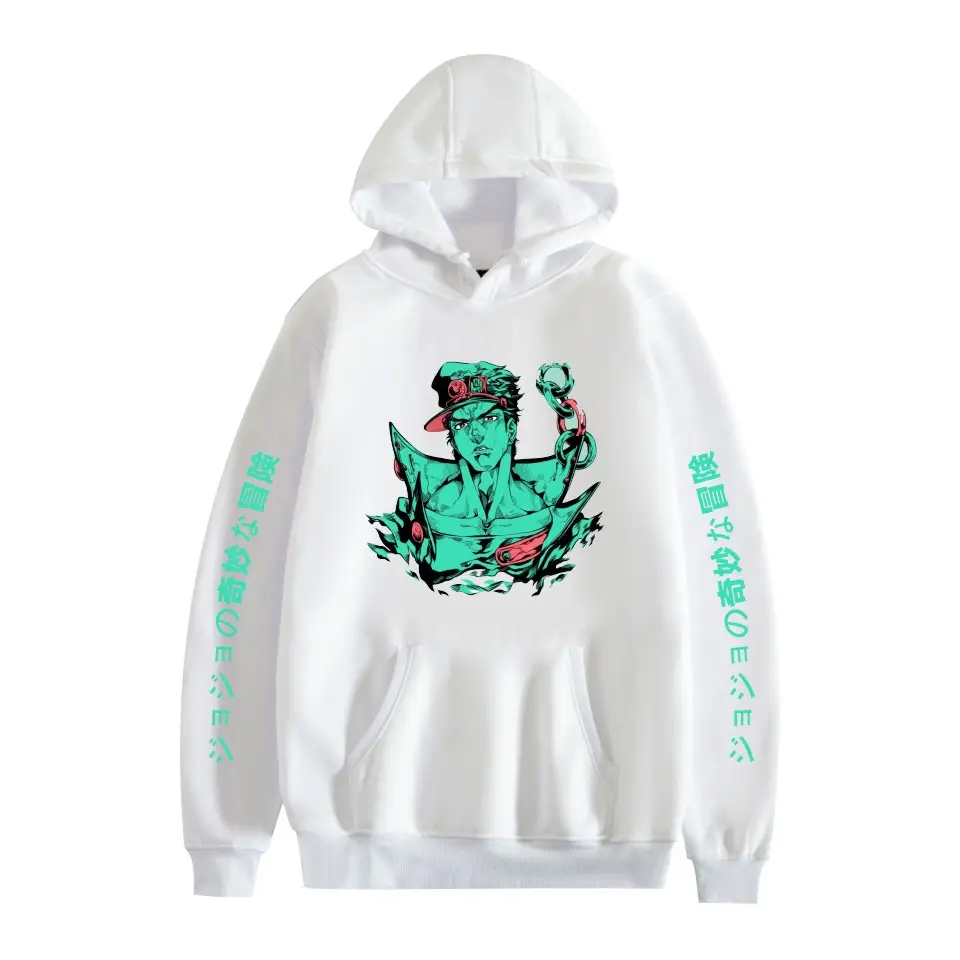 Anime Hooded Vests Gray with Jotaro Design - Image 2