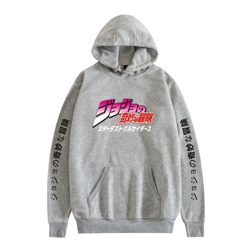 Anime Hooded Vests Gray with Jotaro Design - Image 26