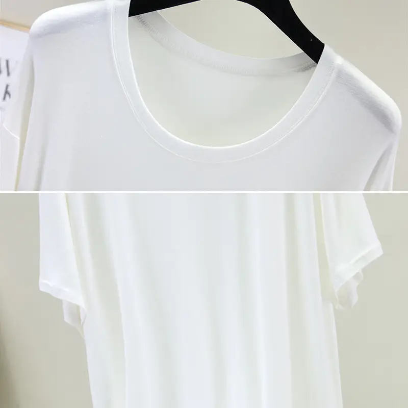 2021 Cotton Split Hem Casual Dress Green Round Neck - Image 8