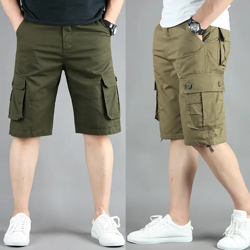 Men Gray Cargo Shorts 2001 Cotton Middle Fit - Image 81