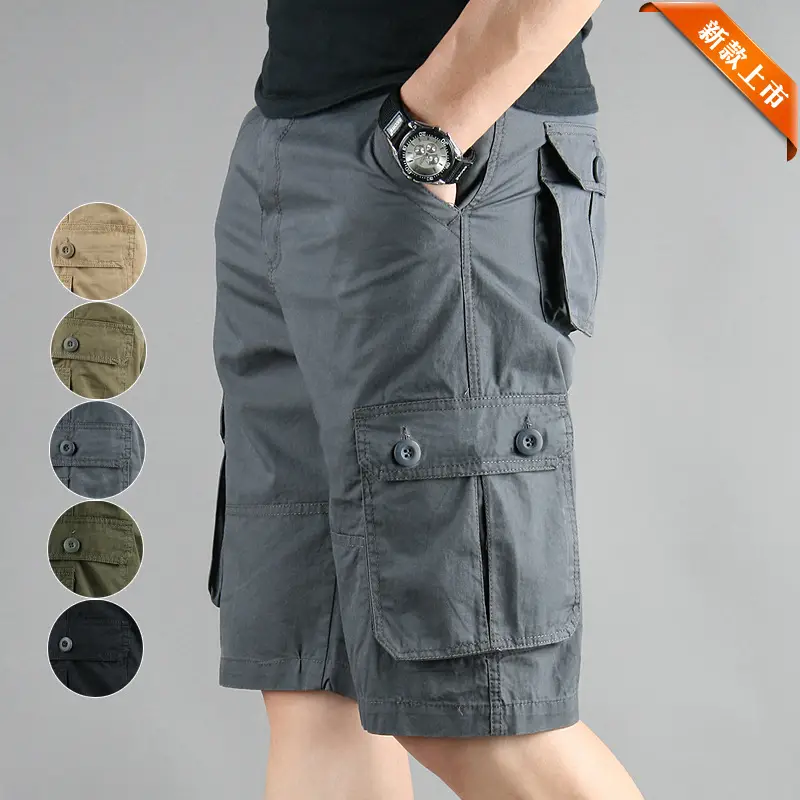 Men Gray Cargo Shorts 2001 Cotton Middle Fit - Image 82