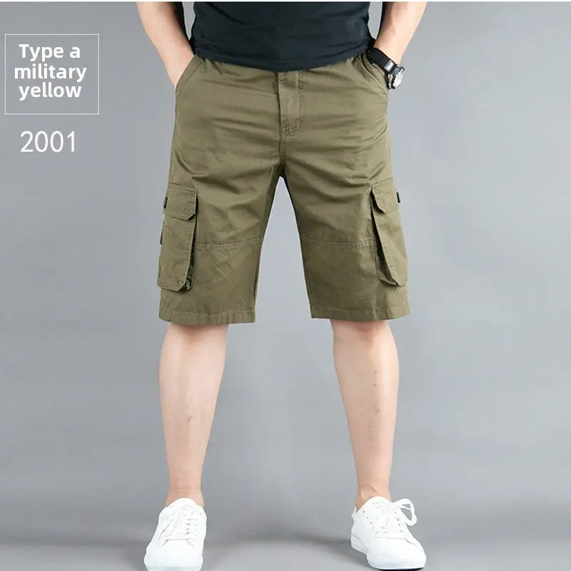 Men Gray Cargo Shorts 2001 Cotton Middle Fit - Image 12