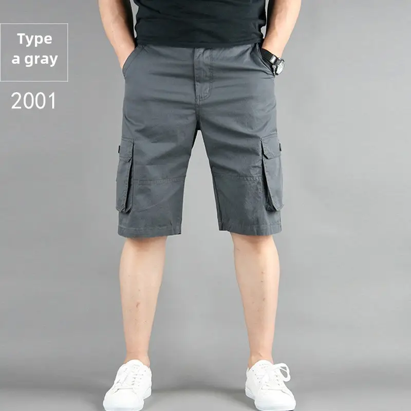 Men Gray Cargo Shorts 2001 Cotton Middle Fit - Image 35
