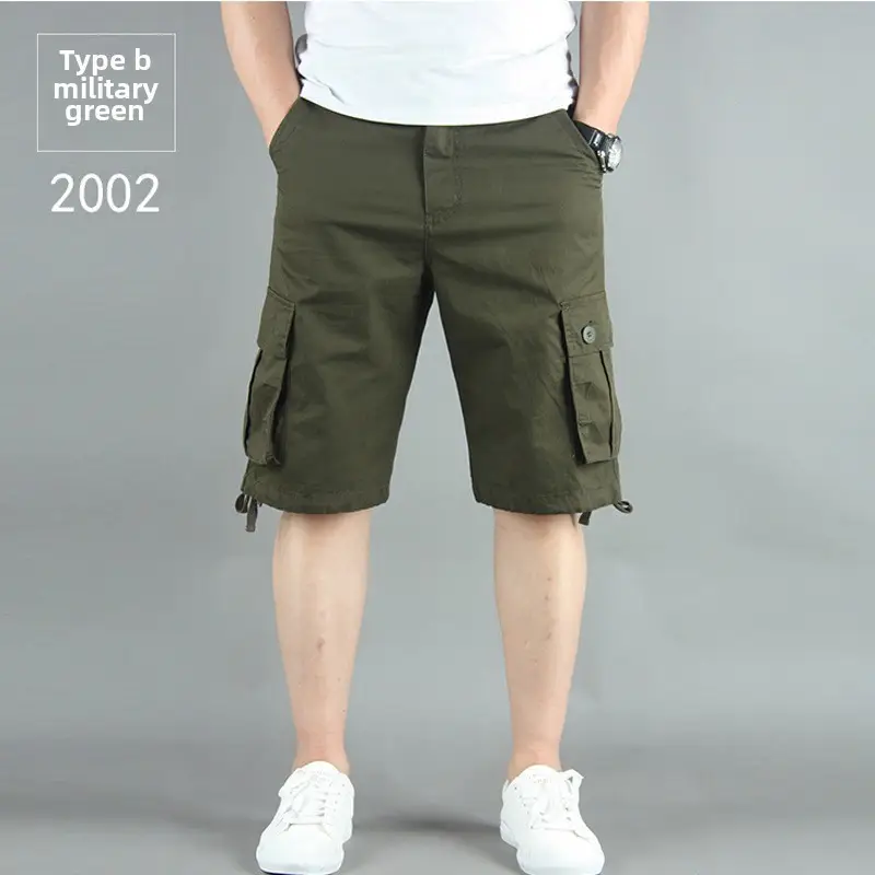 Men Gray Cargo Shorts 2001 Cotton Middle Fit - Image 43