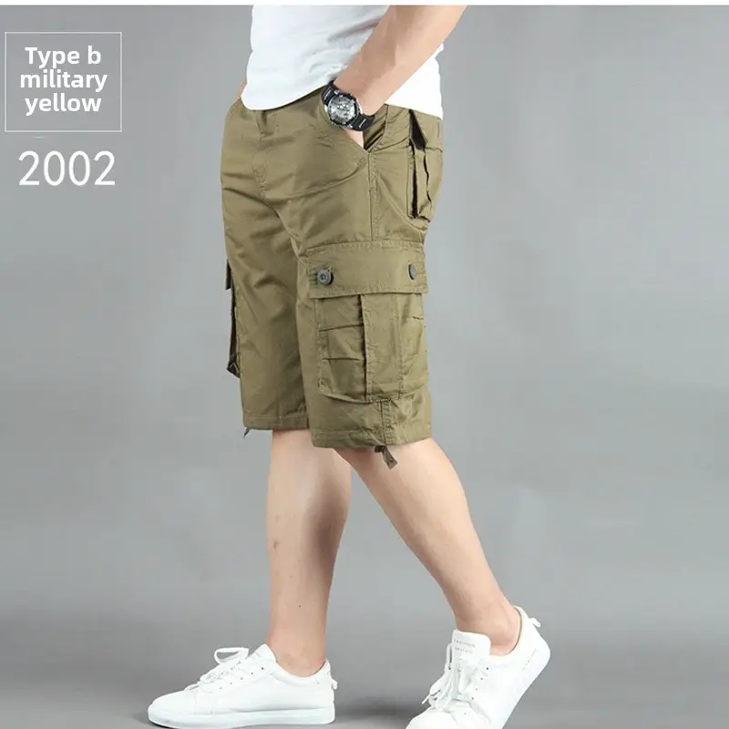 Men Gray Cargo Shorts 2001 Cotton Middle Fit - Image 44