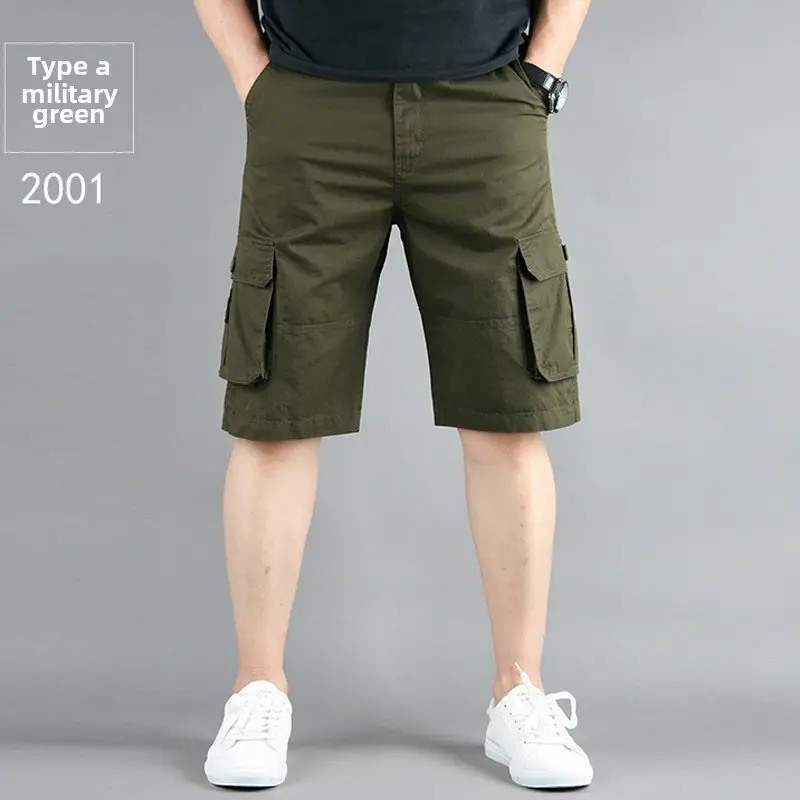 Men Gray Cargo Shorts 2001 Cotton Middle Fit - Image 5