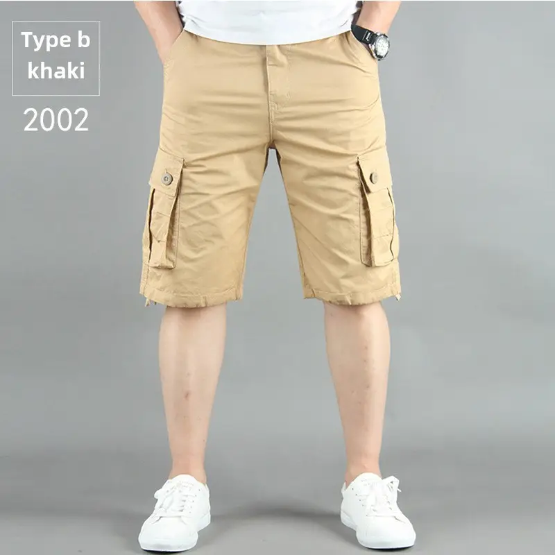 Men Gray Cargo Shorts 2001 Cotton Middle Fit - Image 55