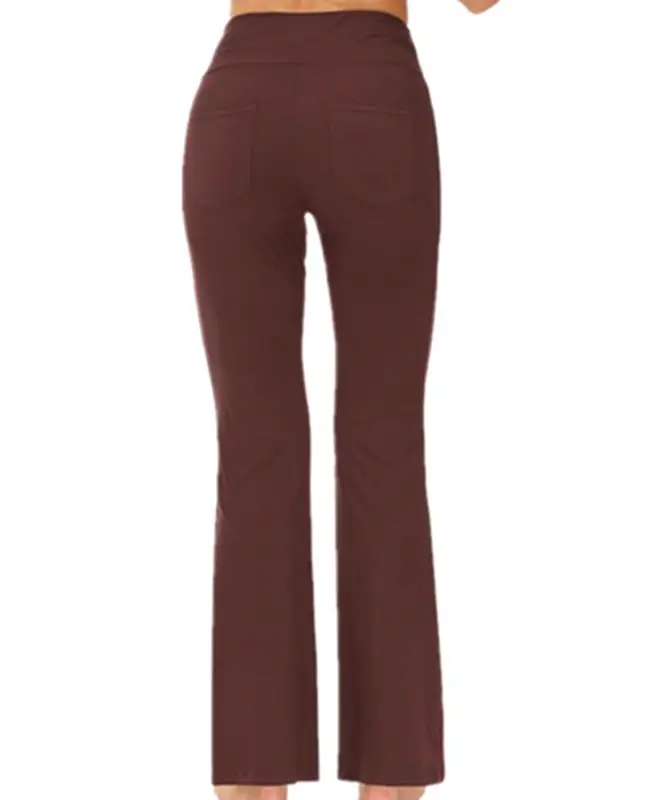2023 Micro-Flared Wide Leg Pants High Waist Casual Red — feature 31