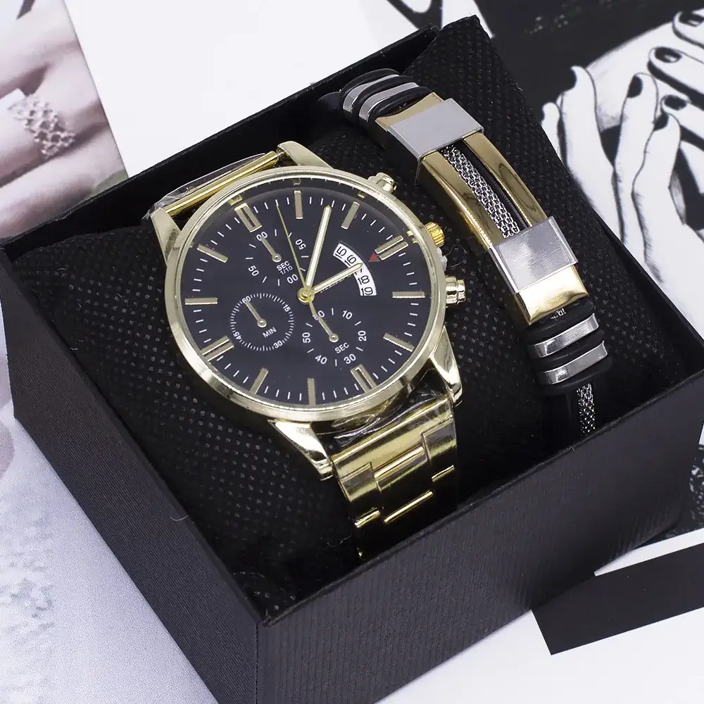 Men's Gold Watch with Bracelet Set for Men — feature 12