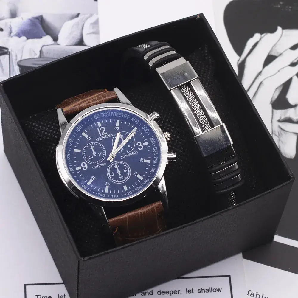Men's Gold Watch with Bracelet Set for Men — feature 2