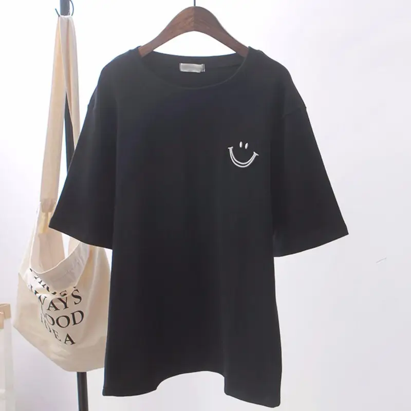 Women Loose Fit Black T-Shirt Summer Wear - Image 6