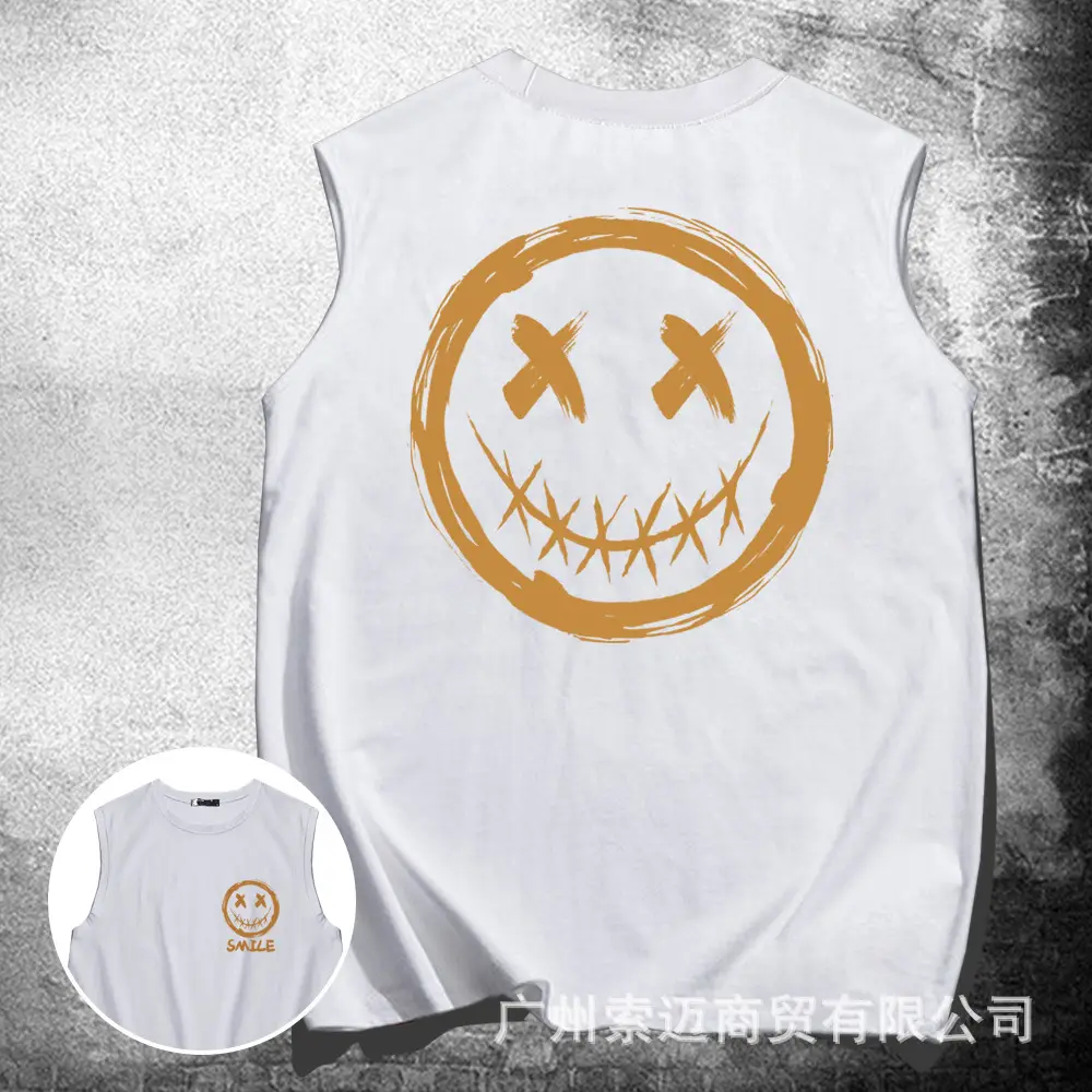 Men Japanese Style Skull Devil Vest Pure Cotton Summer - Image 2