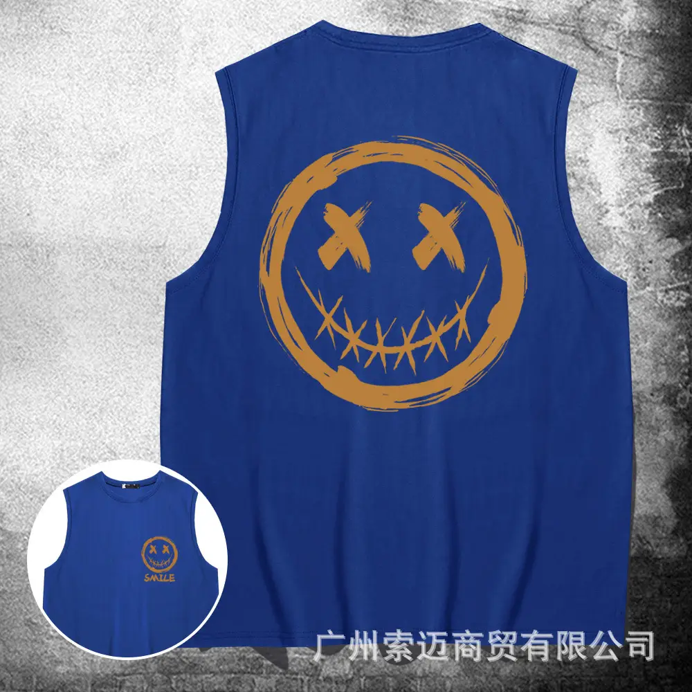 Men Japanese Style Skull Devil Vest Pure Cotton Summer - Image 5