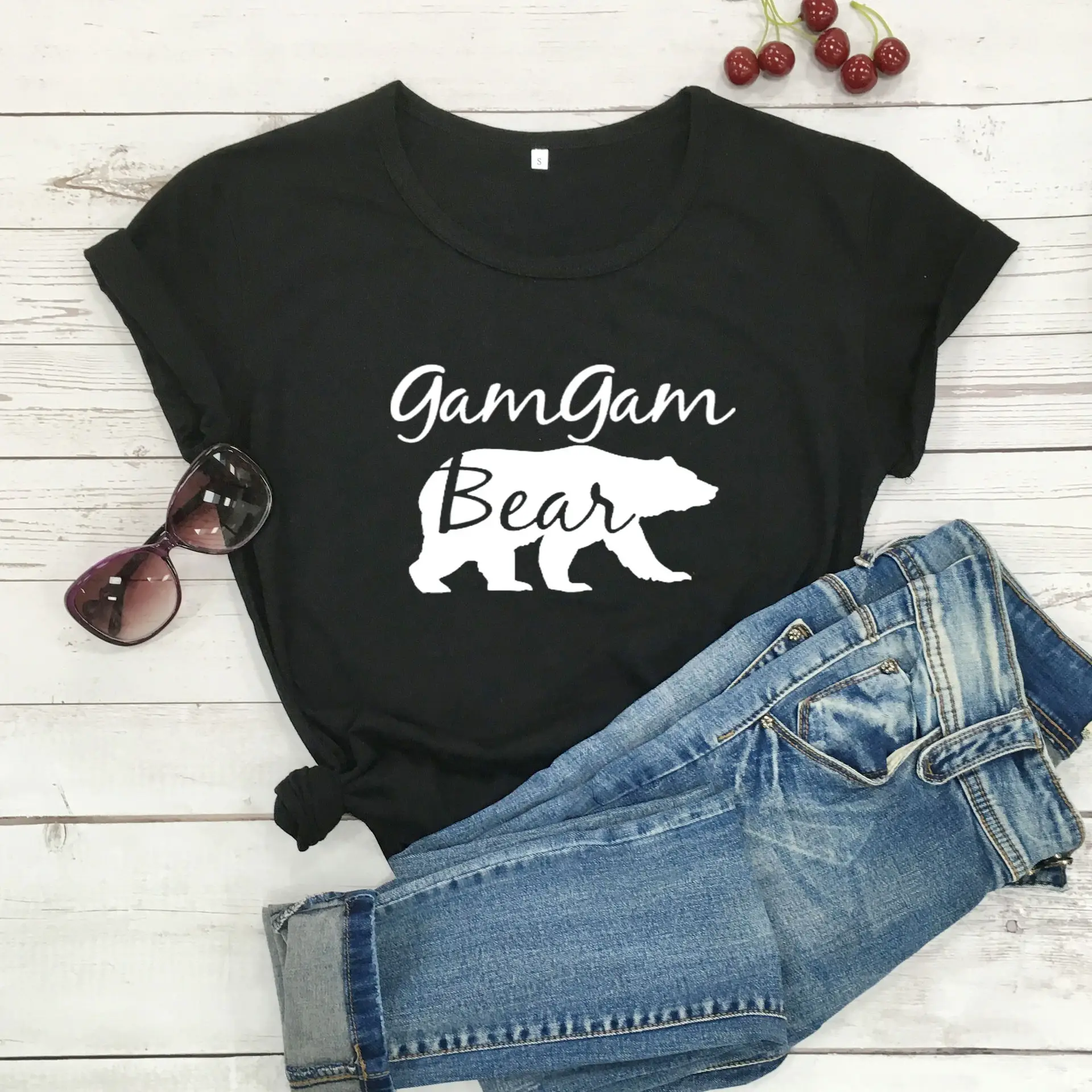 Gam Gam Bear Graphic Pink T-Shirt Short Sleeve - Image 2
