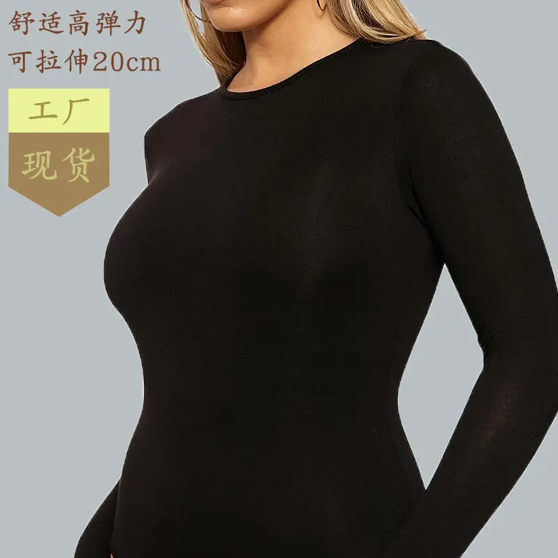 Black Long Sleeve Tight Bodysuit for Women 2025 - Image 11