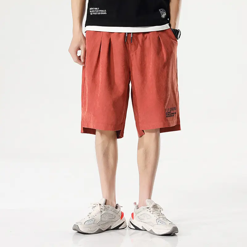 Men's Light Grey Casual Shorts with Brand Logo - Image 3