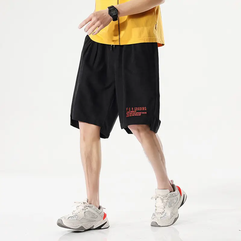 Men's Light Grey Casual Shorts with Brand Logo - Image 2