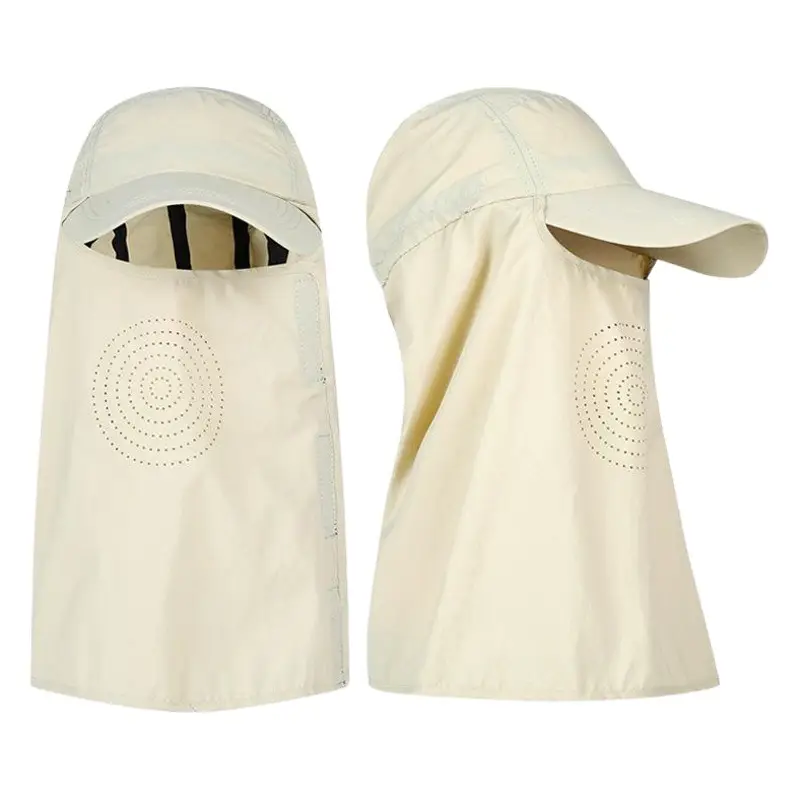 Men's Anti-UV Neck Cover with Cap White