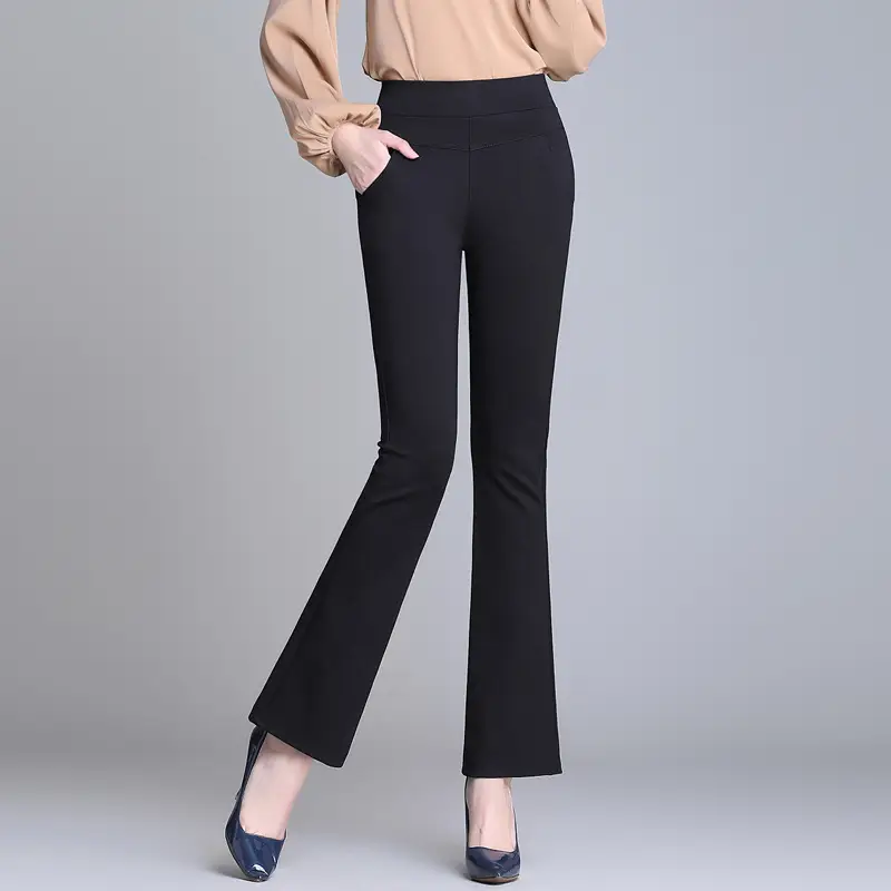 Spring Micro Flared Pants Women High Waist Stretch Slimming - Image 3
