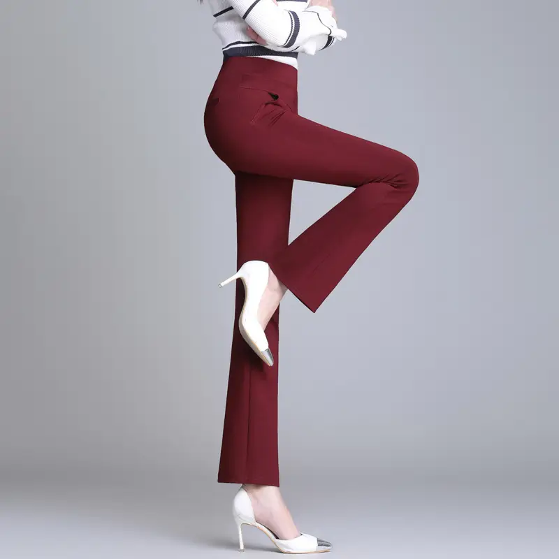 Spring Micro Flared Pants Women High Waist Stretch Slimming - Image 4