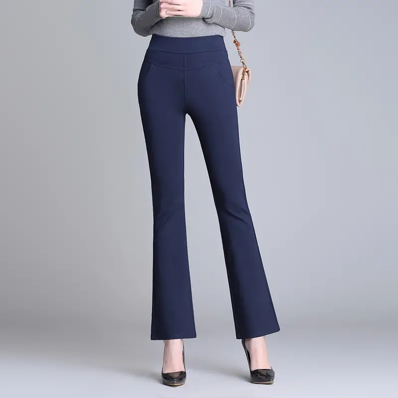 Spring Micro Flared Pants Women High Waist Stretch Slimming - Image 2