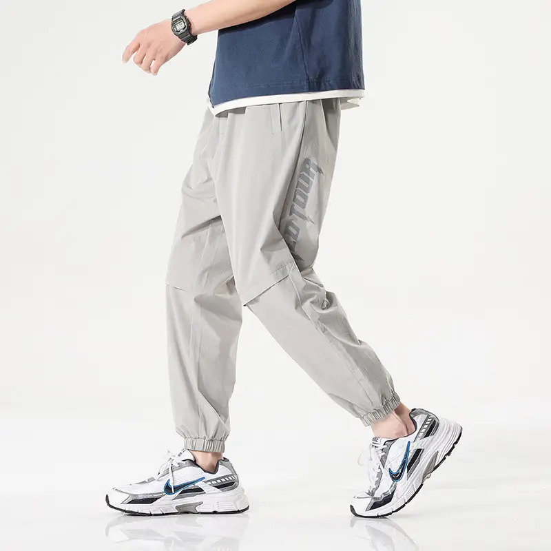 Men's Leg-Tie Pencil Pants Summer Grey 2025