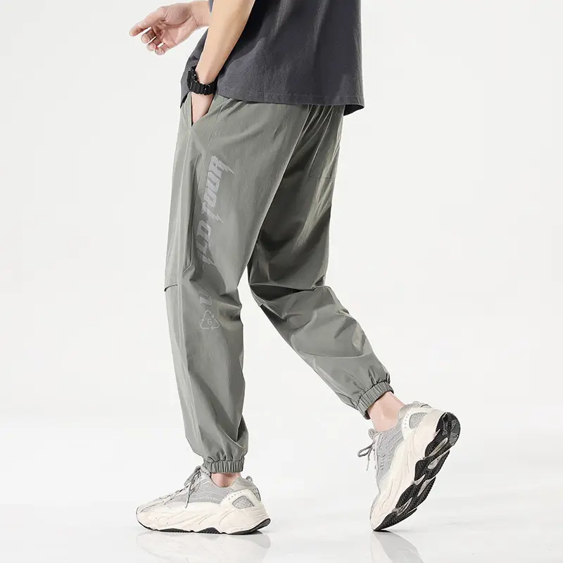 Men's Leg-Tie Pencil Pants Summer Grey 2025