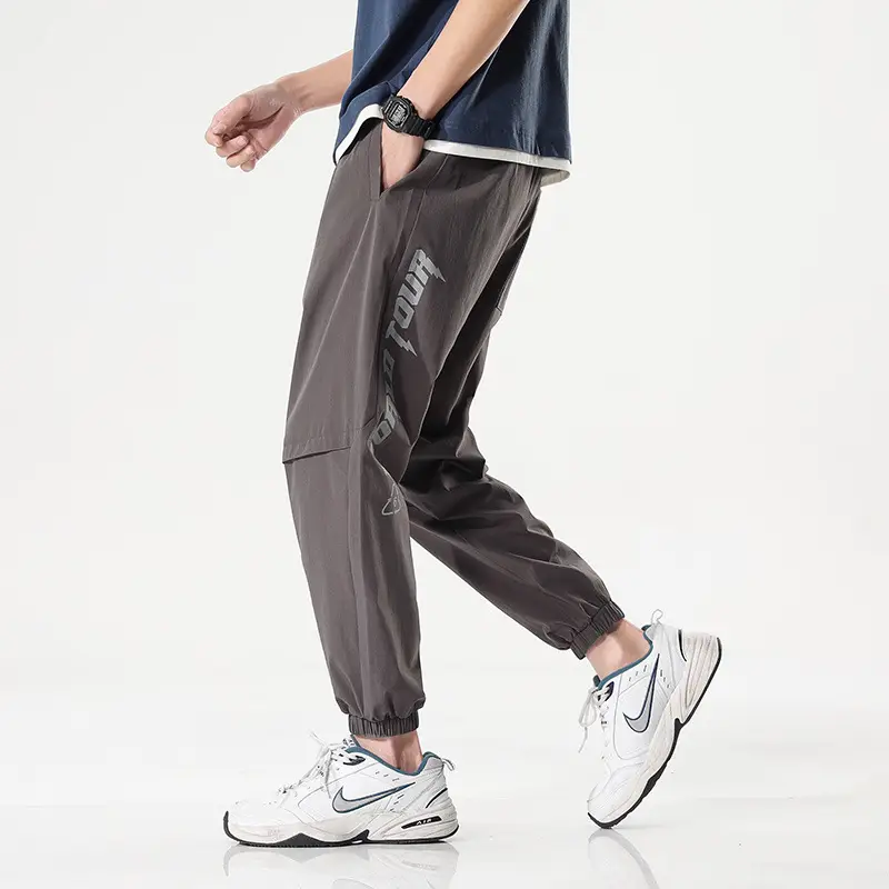 Men's Leg-Tie Pencil Pants Summer Grey 2025