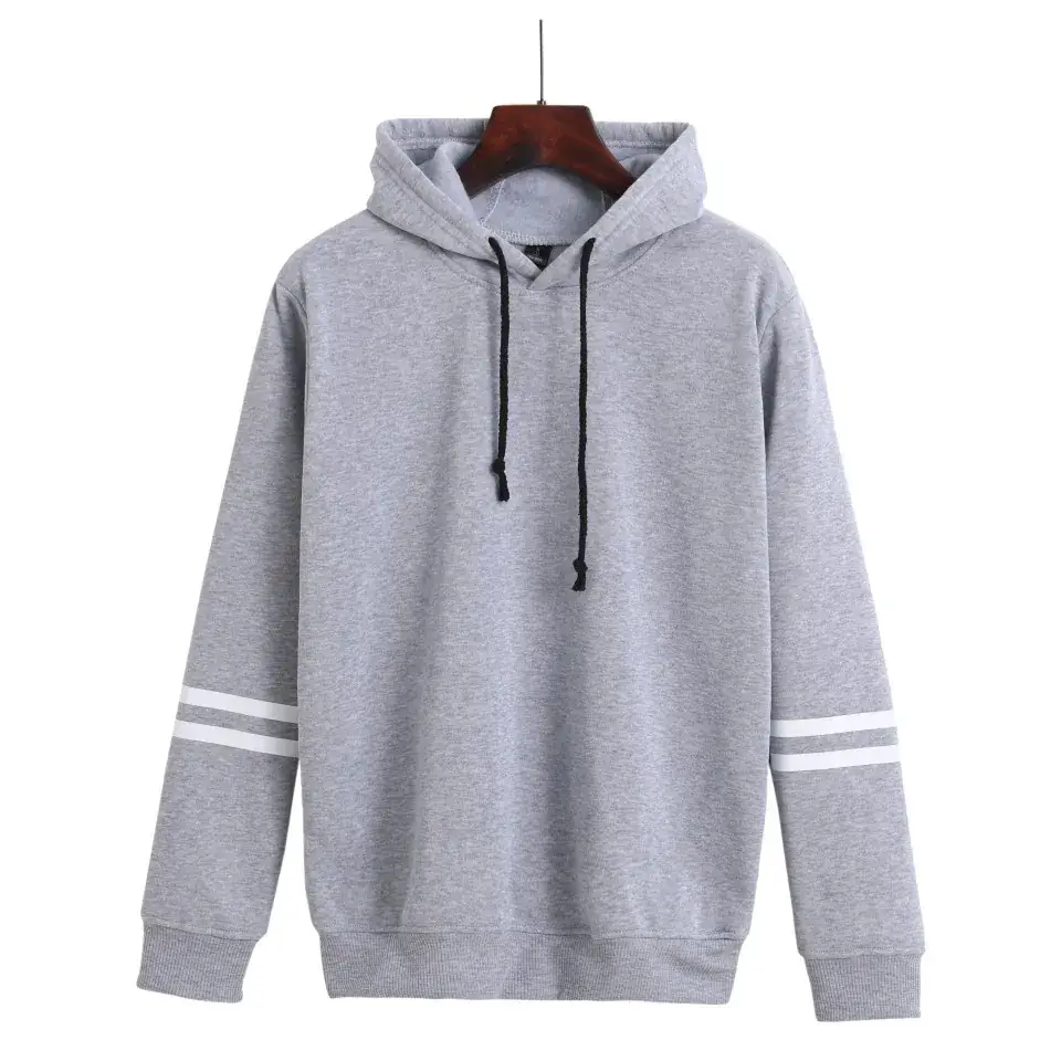 Gray Fleece Hooded Fleece Pullover for Men Women - Image 3