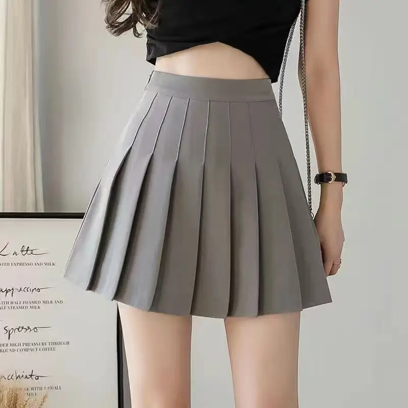 Black Pleated Skirt Women High Waist A-Line Slimming - Image 12