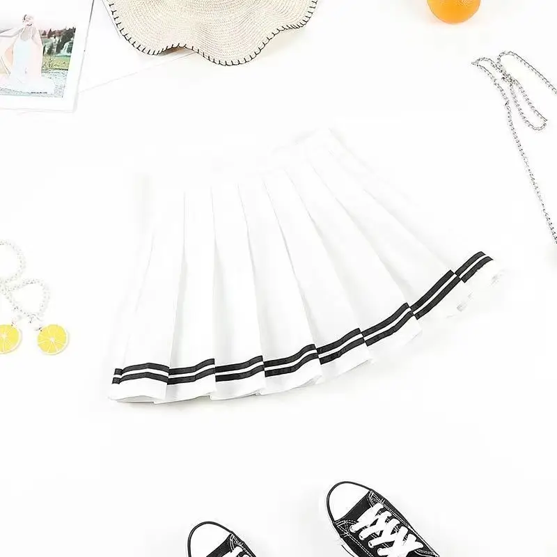 Black Pleated Skirt Women High Waist A-Line Slimming - Image 9