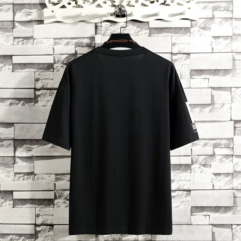 Men Black V-Logo T-Shirt Loose Fit 2025 - Image 5