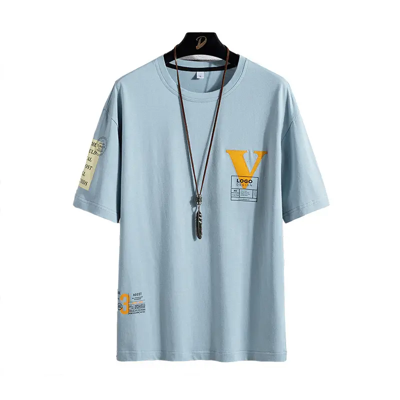 Men Black V-Logo T-Shirt Loose Fit 2025 - Image 6