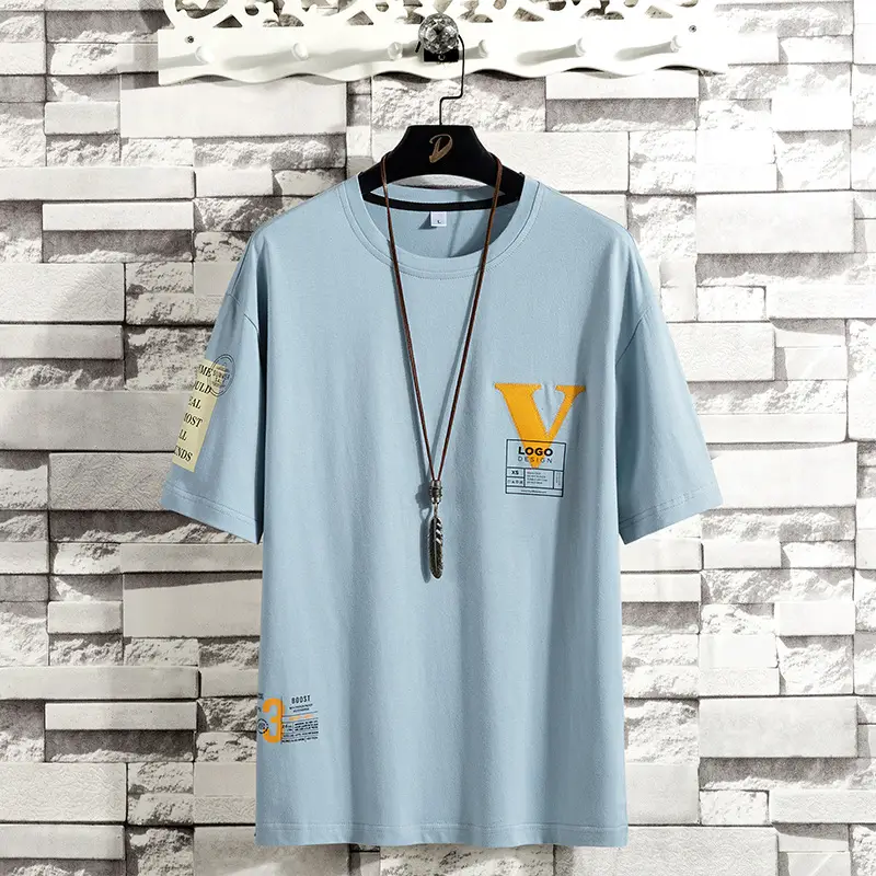 Men Black V-Logo T-Shirt Loose Fit 2025 - Image 3