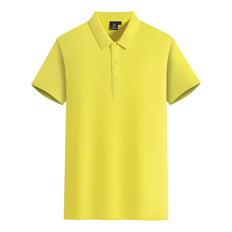 White Polo Shirt for Men Solid Cotton Plain Lapel Work - Image 3