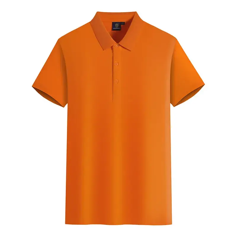 White Polo Shirt for Men Solid Cotton Plain Lapel Work - Image 6