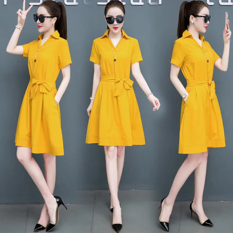 Women Red Korean Style Summer Dress 2020 - Image 6