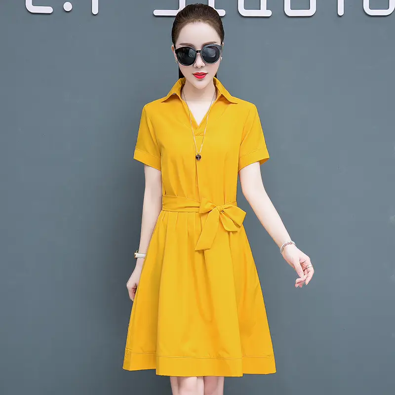 Women Red Korean Style Summer Dress 2020 - Image 7