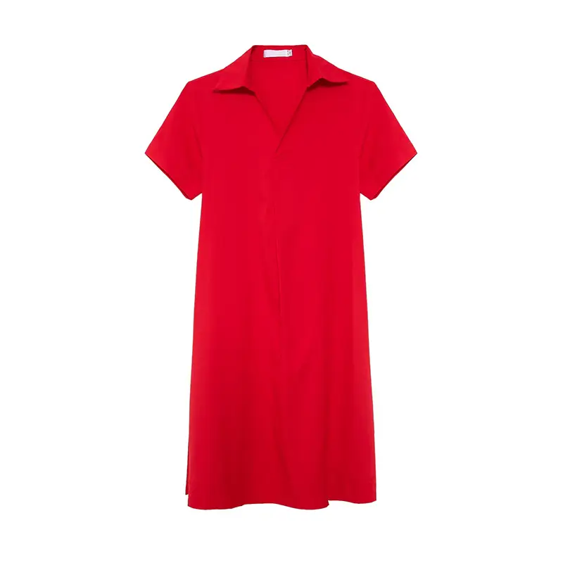 Women Red Korean Style Summer Dress 2020 - Image 8