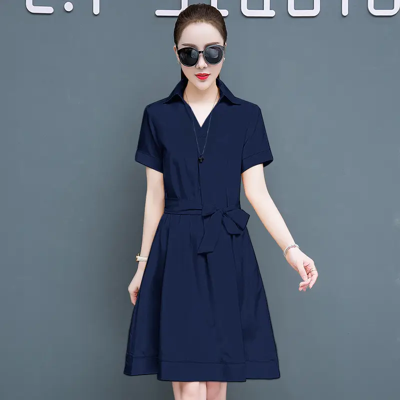 Women Red Korean Style Summer Dress 2020 - Image 3