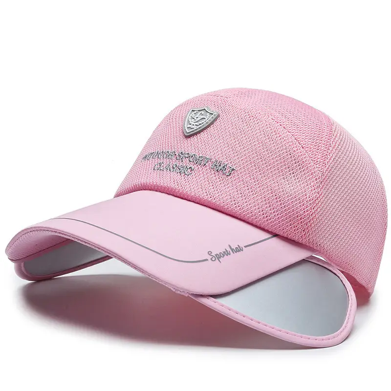 Men's Pink Mesh Baseball Cap with Brand Logo - Image 5